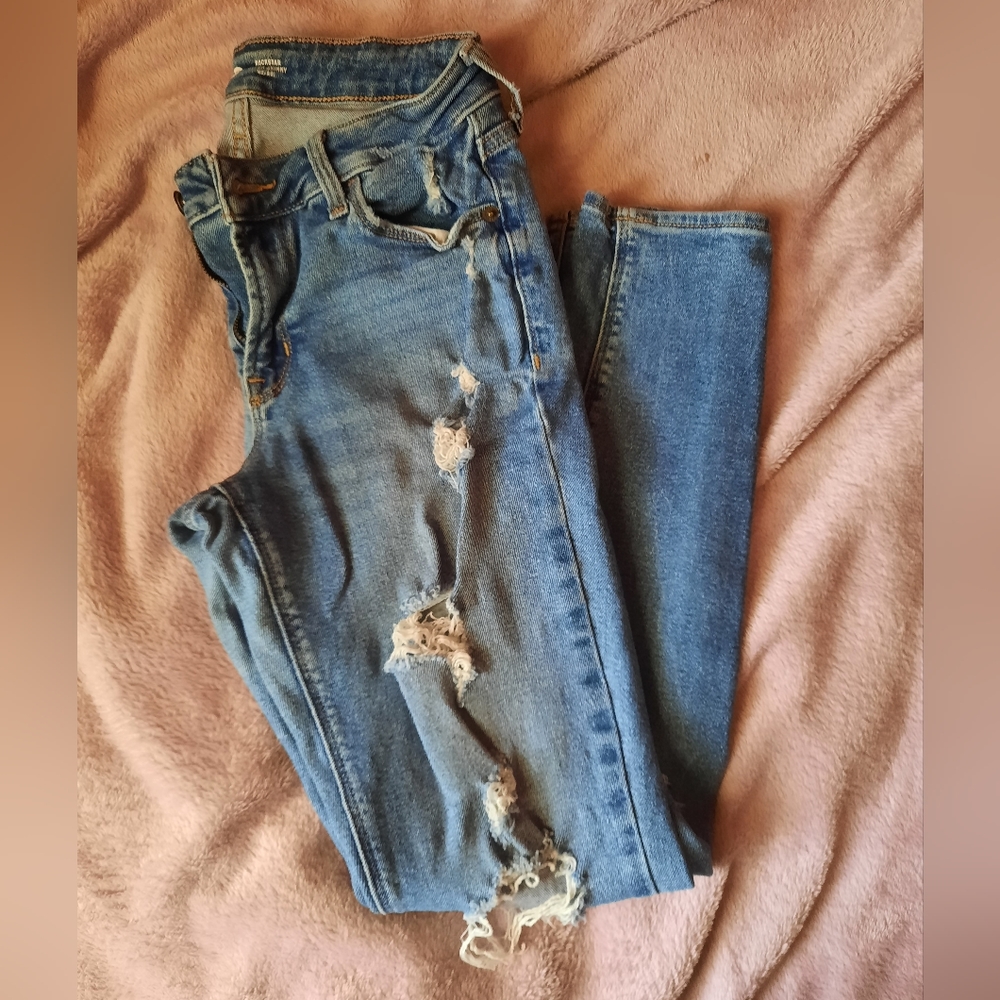 Old navy women blue ripped skinny jeans